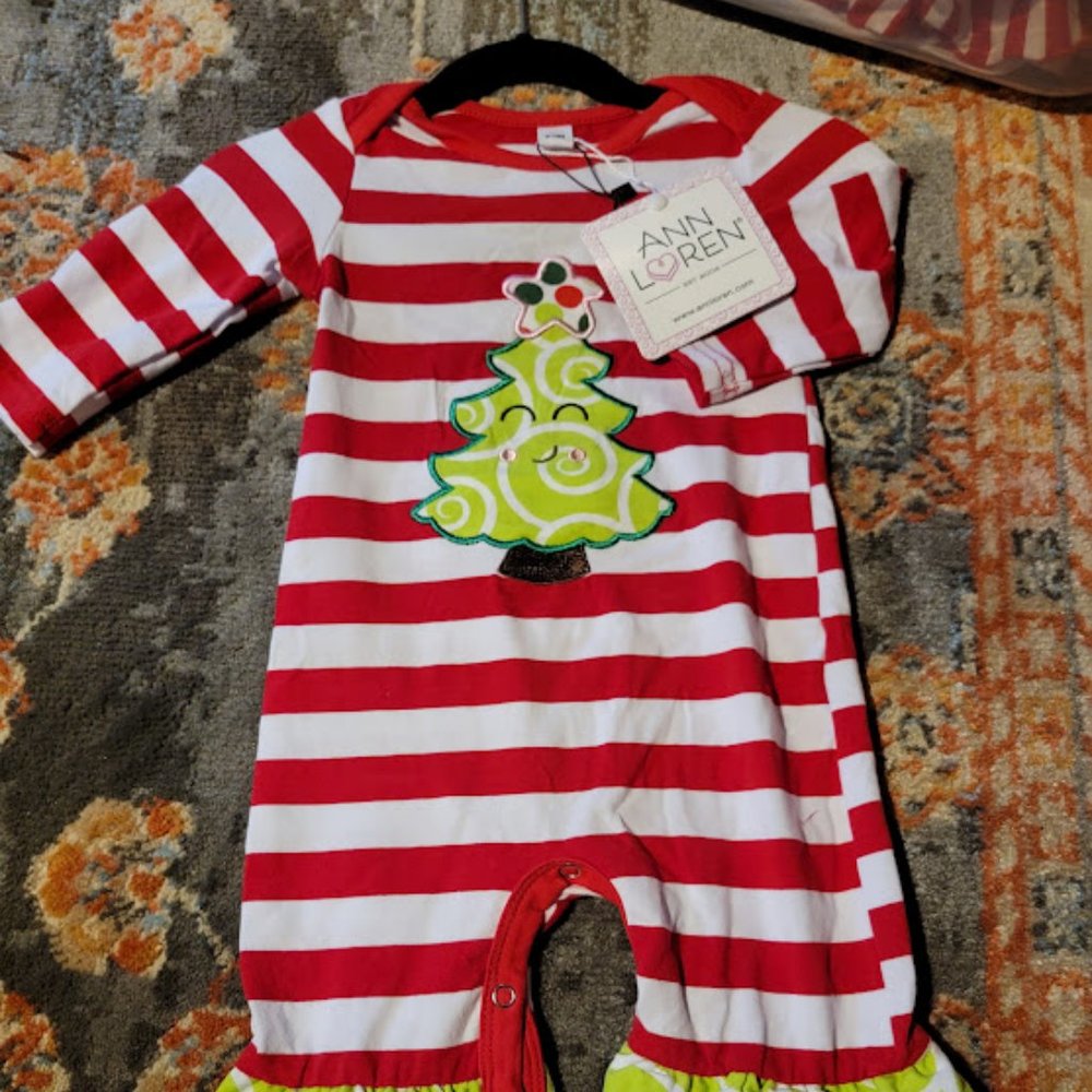 Little Girls Christmas Tree romper